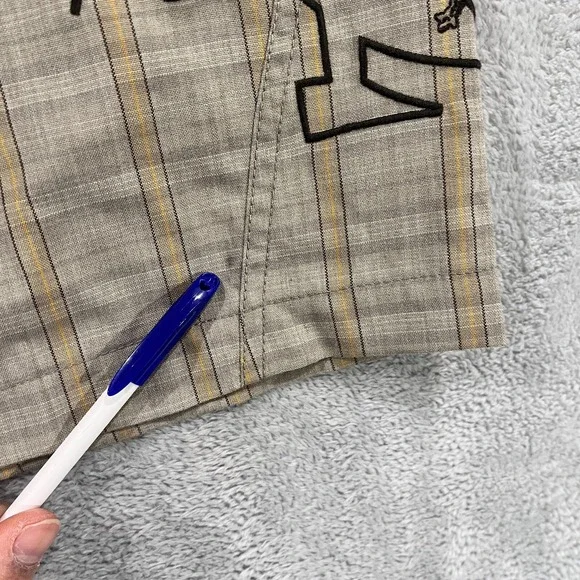 Fox Racing Skater Chino Shorts Men's 38 Dad Casual Plaid Dark Khaki - Picture 4 of 13